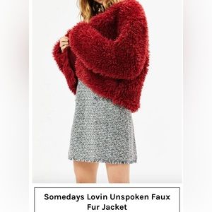 Some days lovin faux fur jacket XS